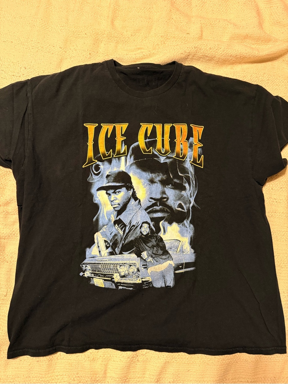 Black Graphic Ice Cube Logo Tee - Men’s Cotton Shirt